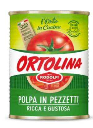 Rodolfi Ortolina Polpa in Pezzetti Crushed Tomato 400g - reddotgreendot